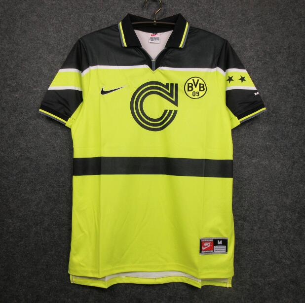 1997-98 Dortmund Retro Home Kit Soccer Jersey